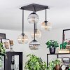 Koyoto Plafondlamp, Kogellampje Amber, Duidelijk, Rookkleurig, 5-lichts