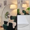Bassagoda Staande lamp, Booglampen Chroom, Zwart, 1-licht, Stoffen lampenkap