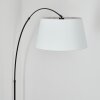 Bassagoda Staande lamp, Booglampen Chroom, Zwart, 1-licht, Stoffen lampenkap