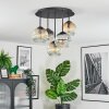 Ripoll Plafondlamp, Kogellampje Amber, Duidelijk, Rookkleurig, 5-lichts