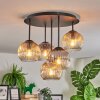 Ripoll Plafondlamp, Kogellampje Amber, Duidelijk, Rookkleurig, 5-lichts