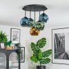 Ripoll Plafondlamp, Kogellampje Blauw, Goud, Groen, 5-lichts