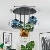 Ripoll Plafondlamp, Kogellampje Blauw, Goud, Groen, 5-lichts