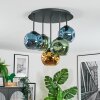 Ripoll Plafondlamp, Kogellampje Blauw, Goud, Groen, 5-lichts