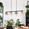 Gastor Hanglamp, Kogellampje, Hanglamp Amber, Duidelijk, Rookkleurig, 4-lichts