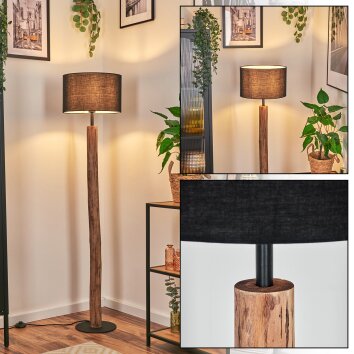 Bassagoda Staande lamp Natuurlijke kleuren, Zwart, 1-licht
