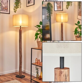 Bassagoda Staande lamp Natuurlijke kleuren, Zwart, 1-licht