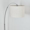Bassagoda Staande lamp, Booglampen Chroom, Zwart, 1-licht, Stoffen kap