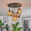 Ripoll Plafondlamp, Kogellampje Amber, Rookkleurig, 5-lichts