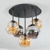 Ripoll Plafondlamp, Kogellampje Amber, Rookkleurig, 5-lichts