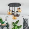 Ripoll Plafondlamp, Kogellampje Amber, Rookkleurig, 5-lichts