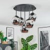 Ripoll Plafondlamp, Kogellampje Chroom, Rookkleurig, 5-lichts