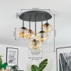 Ripoll Plafondlamp, Kogellampje Amber, Duidelijk, 5-lichts