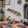 Gastor Hanglamp, Kogellampje, Hanglamp Blauw, Groen, Duidelijk, Koperkleurig, 5-lichts