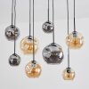 Ripoll Hanglamp, Kogellampje, Hanglamp Amber, Rookkleurig, 8-lichts