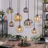 Ripoll Hanglamp, Kogellampje, Hanglamp Amber, Duidelijk, Rookkleurig, 8-lichts