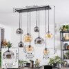 Ripoll Hanglamp, Kogellampje, Hanglamp Amber, Duidelijk, Rookkleurig, 8-lichts