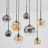 Ripoll Hanglamp, Kogellampje, Hanglamp Amber, Duidelijk, Rookkleurig, 8-lichts