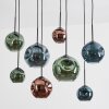 Ripoll Hanglamp, Kogellampje, Hanglamp Blauw, Groen, Koperkleurig, 8-lichts