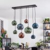 Ripoll Hanglamp, Kogellampje, Hanglamp Blauw, Groen, Koperkleurig, 8-lichts