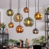 Ripoll Hanglamp, Kogellampje, Hanglamp Blauw, Goud, Groen, Koperkleurig, 8-lichts