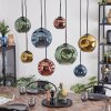 Ripoll Hanglamp, Kogellampje, Hanglamp Blauw, Goud, Groen, Koperkleurig, 8-lichts