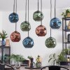 Ripoll Hanglamp, Kogellampje, Hanglamp Blauw, Groen, Koperkleurig, 8-lichts