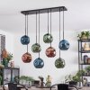 Ripoll Hanglamp, Kogellampje, Hanglamp Blauw, Groen, Koperkleurig, 8-lichts