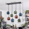 Ripoll Hanglamp, Kogellampje, Hanglamp Blauw, Groen, Koperkleurig, 8-lichts