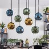 Ripoll Hanglamp, Kogellampje, Hanglamp Blauw, Goud, Groen, 8-lichts