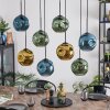 Ripoll Hanglamp, Kogellampje, Hanglamp Blauw, Goud, Groen, 8-lichts