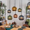 Koyoto Hanglamp, Kogellampje, Hanglamp Blauw, Goud, Groen, Koperkleurig, 6-lichts