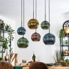 Koyoto Hanglamp, Kogellampje, Hanglamp Blauw, Goud, Groen, Koperkleurig, 6-lichts