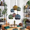 Koyoto Hanglamp, Kogellampje, Hanglamp Blauw, Goud, Groen, Koperkleurig, 6-lichts