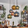 Koyoto Hanglamp, Kogellampje, Hanglamp Blauw, Goud, Groen, Koperkleurig, 6-lichts