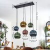 Koyoto Hanglamp, Kogellampje, Hanglamp Blauw, Goud, Groen, Koperkleurig, 6-lichts