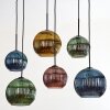 Koyoto Hanglamp, Kogellampje, Hanglamp Blauw, Goud, Groen, Koperkleurig, 6-lichts