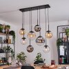 Gastor Hanglamp, Kogellampje, Hanglamp Amber, Chroom, Duidelijk, Rookkleurig, 8-lichts