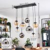 Gastor Hanglamp, Kogellampje, Hanglamp Amber, Chroom, Duidelijk, Rookkleurig, 8-lichts