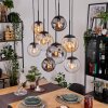 Gastor Hanglamp, Kogellampje, Hanglamp Amber, Duidelijk, Rookkleurig, 8-lichts