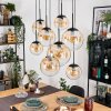 Gastor Hanglamp, Kogellampje, Hanglamp Amber, Duidelijk, 8-lichts
