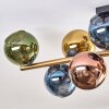 Koyoto Plafondlamp, Kogellampje Goud, Zwart, 10-lichts