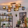 Koyoto Plafondlamp, Kogellampje Goud, Zwart, 10-lichts
