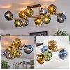 Koyoto Plafondlamp, Kogellampje Goud, Zwart, 10-lichts