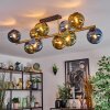 Koyoto Plafondlamp, Kogellampje Goud, Zwart, 10-lichts