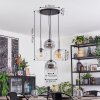 Ripoll Hanglamp, Kogellampje, Hanglamp Amber, Duidelijk, Rookkleurig, 4-lichts