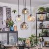 Ripoll Hanglamp, Kogellampje, Hanglamp Amber, Duidelijk, Rookkleurig, 4-lichts