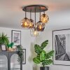Ripoll Plafondlamp, Kogellampje Amber, Duidelijk, Rookkleurig, 5-lichts