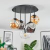 Ripoll Plafondlamp, Kogellampje Amber, Duidelijk, Rookkleurig, 5-lichts