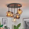 Ripoll Plafondlamp, Kogellampje Amber, Duidelijk, Rookkleurig, 5-lichts